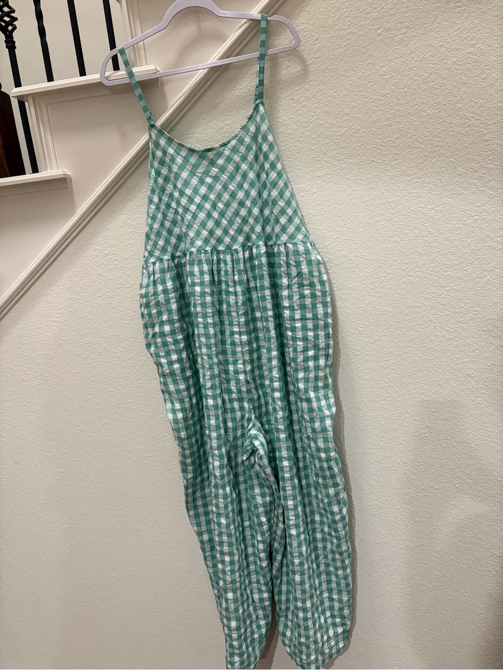 NWT Nordstrom Gingham Plaid Wide Leg Jumpsuit